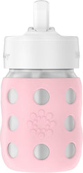Lifefactory 8-Ounce Stainless-Steel Vacuum-Insulated Wide-Neck Baby Bottle with Straw Cap, Desert Rose, LS2241WDR4