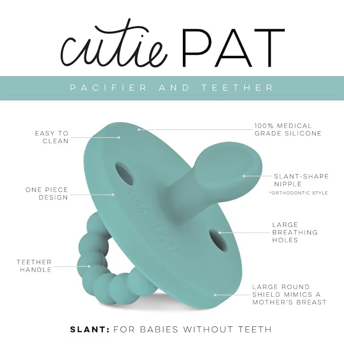 Ryan & Rose Cutie PAT Pacifier Teether (Slant, Seaglass)