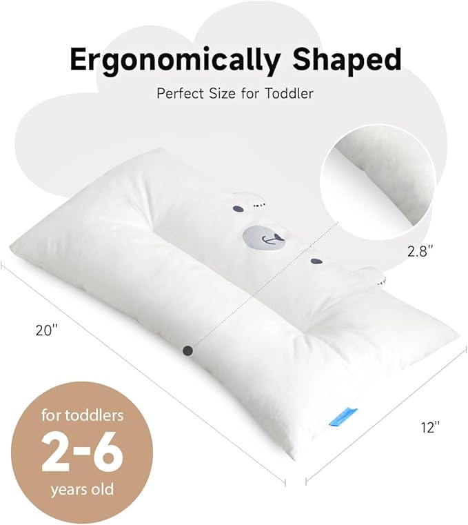 Choc chick Pillow, 20X12inches Machine Washable Soft Hypoallergenic Pillows (Bear, 1 Count (Pack of 1))