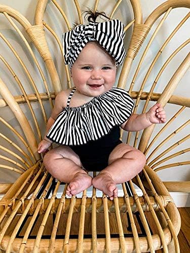 Toddler Baby Girls Ruffles Bikini One Piece Swimsuits Floral Off Shoulder Swimwear Beach Bathing Suit