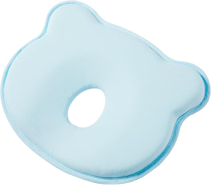 Memory Foam Baby Pillow, Portable Cartoon Bear Soft and Cozy Pillow, Breathable Bedding Set for Infants for Small Boys and Girls,Green