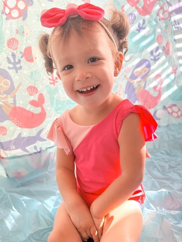 Toddler Girl Baby Ruffles Mermaid Fish Scale Swimsuit One Piece Swimwear Bathing Sunsuit