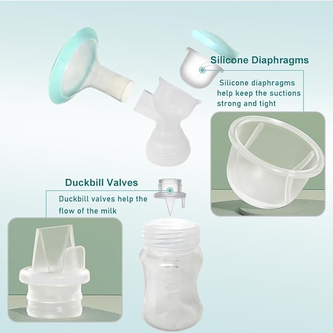 6pcs Duckbill Valves Compatible with Zomee Z1/Z2/BabyBuddha/NCVI 8782/8780/Motif Twist Breast Pump Replacement Pump Accessories