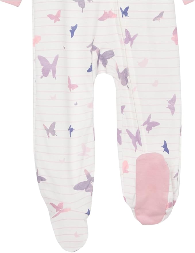 HonestBaby Sleep and Play Footed Pajamas One-Piece Sleeper Jumpsuit Zip-Front PJs 100% Organic Cotton for Baby Girls