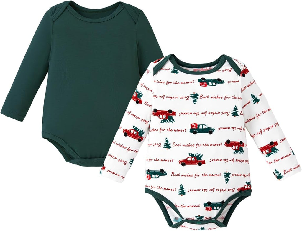 PATPAT Baby Bodysuits - Soft Viscose Made from Bamboo - Long Sleeve Funny for Boys and Girls -Newborn Infant Toddler Clothes