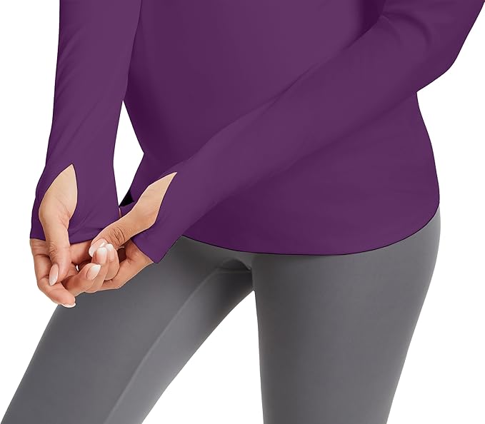 MathCat Maternity Long Sleeve Shirt with Thumbleholes,Pregnancy Casual Tee Blouse Athletic Yoga Workout Tops