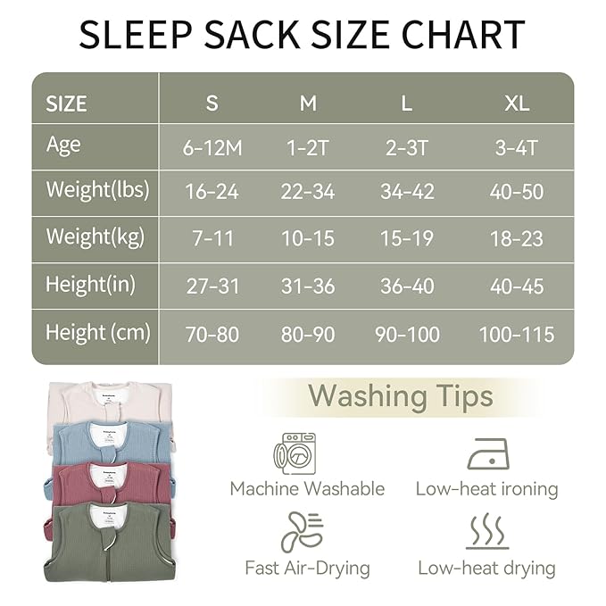 Rayon Made from Bamboo Toddler Sleep Sack with Feet 12-24 Months 1.0 Tog Breathable Sleep Sack 1t-2t Ultra Soft Baby Wearable Blanket with Legs Unisex Sleeping Bag with 2-Way Zipper
