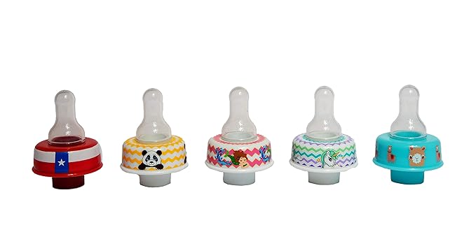 Refresh-a-Baby Reusable Bottle Top Nipple Adapter – Instantly Convert Any Bottle into a Sippy with Soft Silicone Nipples – Ideal for On-The-Go Feeding, BPA-Free, & Easy to Clean Pack of 2 (Mermaid)