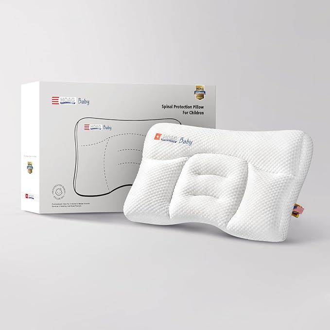 Toddler Pillow with Pillowcase, Breathable & Cozy Machine Washable Kids Pillow with Pillowcase, 21.6x13.8 Ergonomic Children Pillow for Boys and Girls Aged 6-12 (Rabbit, Height 3)