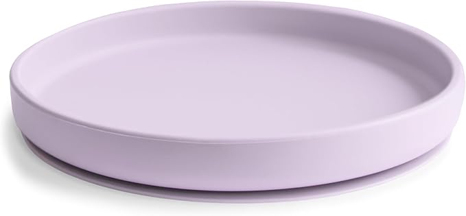 mushie Classic Silicone Suction Plate | BPA-Free Non-Slip Design (Soft Lilac)