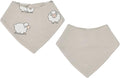 Woolino Merino Wool Baby Bibs - Highly Absorbent Bandana Bib with Cotton Outer Layer and Merino Wool Inner Layer - Pack of 2