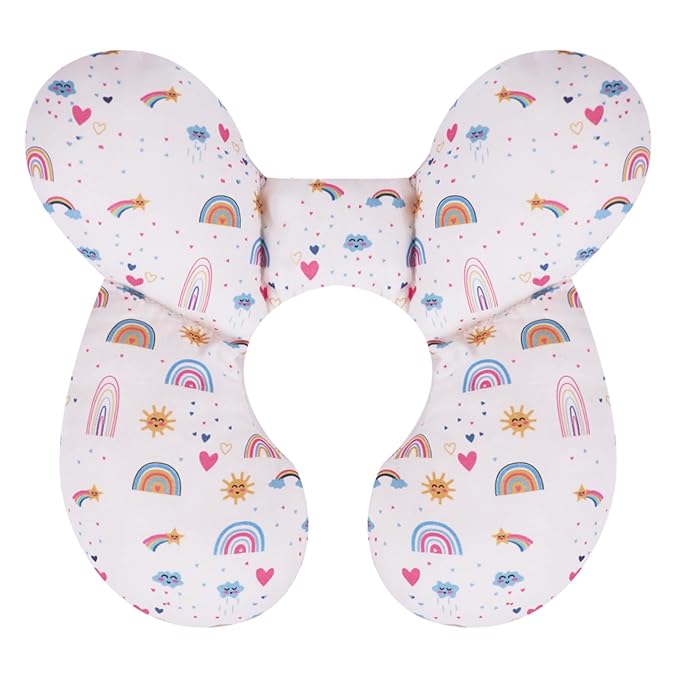 KAKIBLIN Baby Travel Pillow,Upgraded Baby Neck Pillows for Car Seat,Baby Support Pillow,Infant Neck Pillow for Toddler Head and Neck,Newborn Head Support for Car Seat,Pushchair (Rainbow)