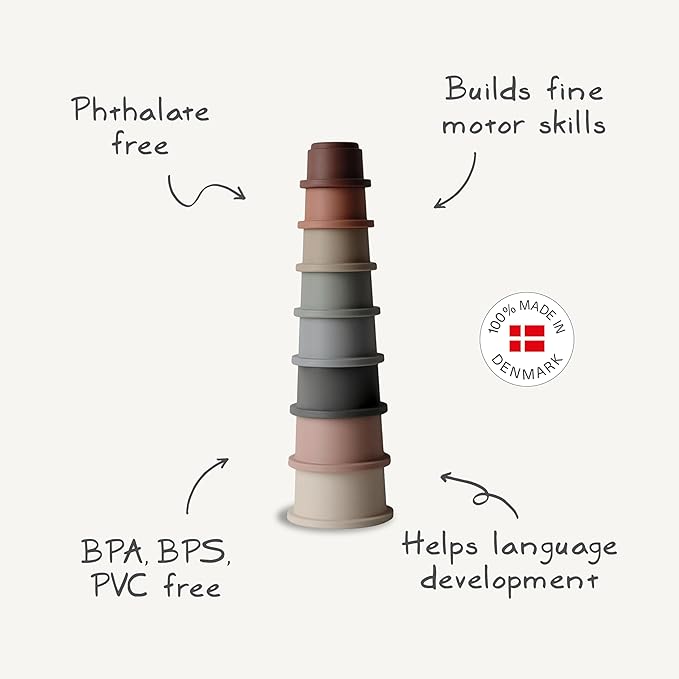 mushie Stacking Cups Toy | Made in Denmark (Original)