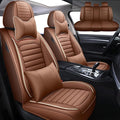 Leather Car Seat Covers for Toyota Corolla 2006-2024,Car Seat Covers Full Set,Seat Covers with Safety,Waterproof Seat Cover Compatible Airbag(5pcs Coffee Luxury)