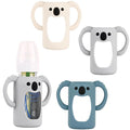 HUAKENER 3 Pack Silicone Sleeves with Handles for Dr Brown's Glass Baby Bottles 4 oz, Anti Breakage Baby Bottle Holder, Compatible with Dr. Brown's Natural Narrow Glass Baby Bottles
