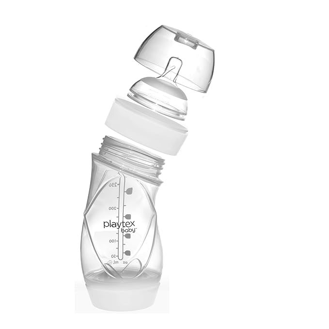 Playtex Baby VentAire Complete Tummy Comfort Baby Bottle, 9 Oz (3 Count), Anti-Colic & Anti-Reflux Bottles for Newborn and Breastfeeding Babies, Feeding Essentials