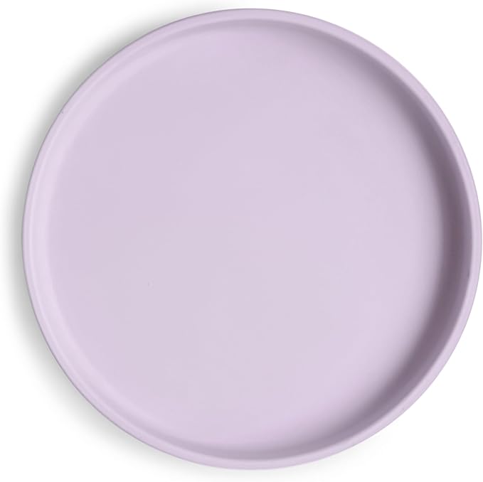 mushie Classic Silicone Suction Plate | BPA-Free Non-Slip Design (Soft Lilac)