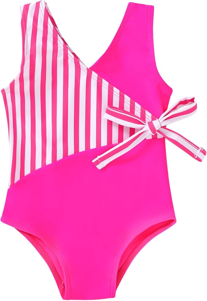 Happy Town Toddler Swimsuit Girl One Piece Bathing Suit Color Block Swimwear Baby Summer Beach Wear