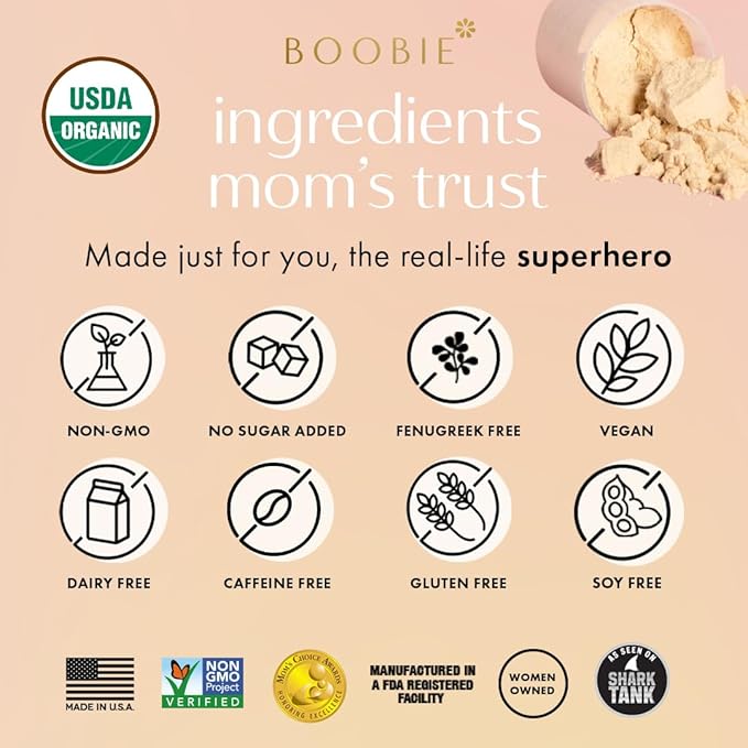 Boobie Body Superfood Protein Pregnancy and Postpartum Meal Replacement Shake, Vanilla Chai Flavor | 19g Protein | Safe for Lactation & Motherhood | Organic, Vegan, Zero Sugar, 1 Tub (20 Servings)