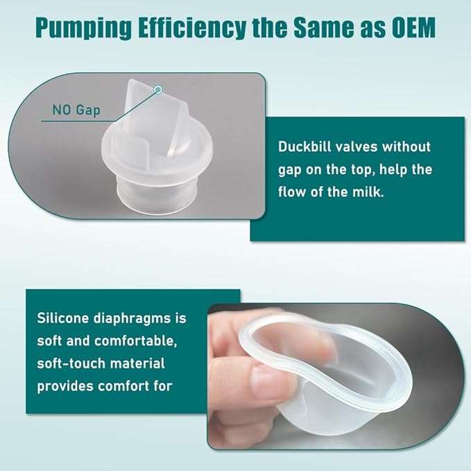 6pcs Duckbill Valves Compatible with Zomee Z1/Z2/BabyBuddha/NCVI 8782/8780/Motif Twist Breast Pump Replacement Pump Accessories
