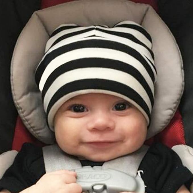 DRESHOW BQUBO 6 Pack Baby Hats for Boys Girls Unisex Baby Hat Soft Knit Cap Nursery Beanie for Newborn Infant Toddler Kid