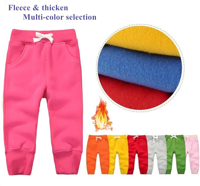 CuteOn Unisex Toddler Jogger Pants Kids Cotton Elastic Waist Winter Baby Sweatpants Pants 1-5Years