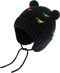 BAVST Baby Beanie Hat for Winter with Earfalp Cute Bear Kids Toddler Girls Boys Warm Knit Cap 0-2Years