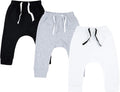 SOBOWO Newborn Baby Boy Girl 3-Pack Joggers Infant Baby Cotton Harem Pants for Toddler Boys Girls 0-3T Interlock 195 GSM