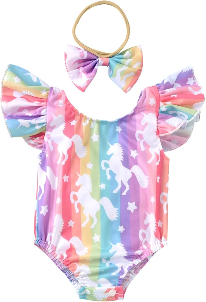 Toddler Girl Baby Ruffles Mermaid Fish Scale Swimsuit One Piece Swimwear Bathing Sunsuit