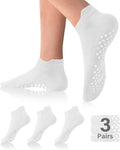 DIBAOLONG Pilates Socks with Grips for Women Yoga Socks Non Slip Barre Hospital Socks 6-Pairs Grippy Ankle Socks