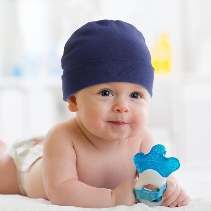 DRESHOW BQUBO 6 Pack Baby Hats for Boys Girls Unisex Baby Hat Soft Knit Cap Nursery Beanie for Newborn Infant Toddler Kid