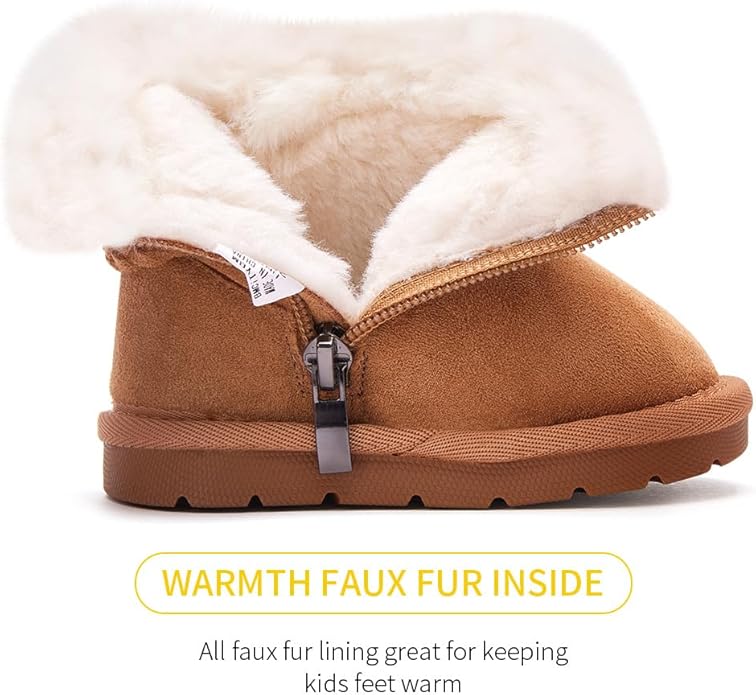 BMCiTYBM Girls Boys Snow Boots Warm Winter Fur Lined Baby Shoes (Infant/Toddler/Little Kid)