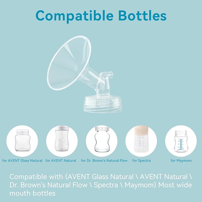 Breast Pump Accessories Kit - 17mm Flange Set Compatible with Spectra S1/S2/Motif Luna, Includes Valves, Tubing & Backflow Protectors