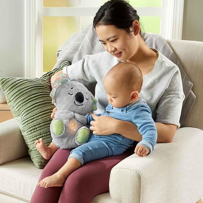 Fisher-Price Baby Toy Soothe 'n Snuggle Koala Plush Sound Machine with Customizable Music Lights & Breathing Motion for Newborns 0+ Months