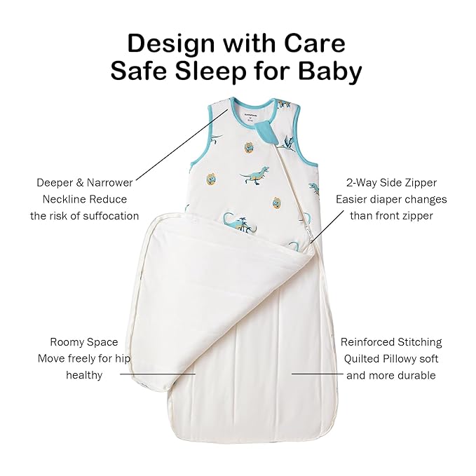 BubblePanda Rayon Made from Bamboo Sleep Sack 18-24 Months 0.5 Tog Soft Lightweight Toddler Sleep Sack 2t for Babies 2-Way Zipper Wearable Blanket Baby 18 Months