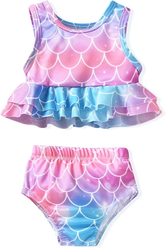 Aalizzwell Toddler Baby Girl Bathing Suit Two Piece Swimsuit Bikini Beach Wear