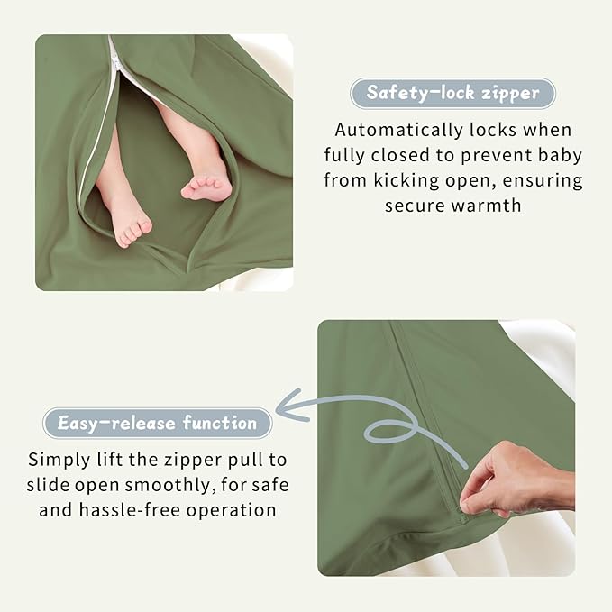 Baby Sleep Sack 0-6 Months,100% Cotton TOG 0.5 Wearable Blanket for Newborn and Infant, 3 Pack 2-Way Zipper Lightweight Sleeping Bags for Toddler