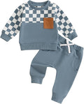 Toddler Baby Boy Fall Outfits Long Sleeve Crew Neck Pullover Sweatshirt + Jogger Pants Set Infant Winter Clothes