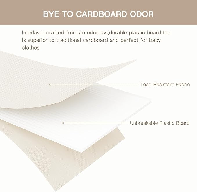 Criusia Drawer Organizer Clothes, 21 Pack Dresser Organizer for Baby Clothes, Underwear, Sock - Foldable Closet Organization and Storage Dividers Bins for Nursery, Bedroom (Beige)