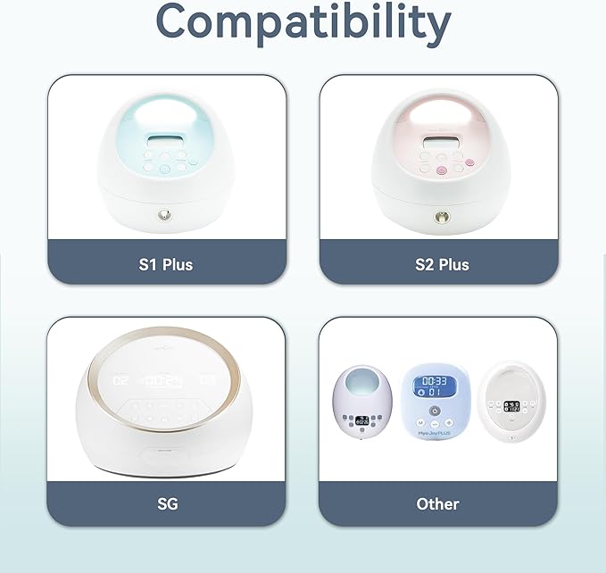16 mm Flange Set Compatible with Spectra/Motif Luna Wide-Mouth Bottles, Breast Pump Parts Includes Breast Shield Tubing Valve Backflow Protector, Not Original Spectra Accessories