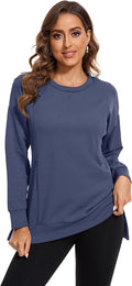Smallshow Women's Nursing Tops Sweatshirt Long Sleeve Side Split Breastfeeding Shirt