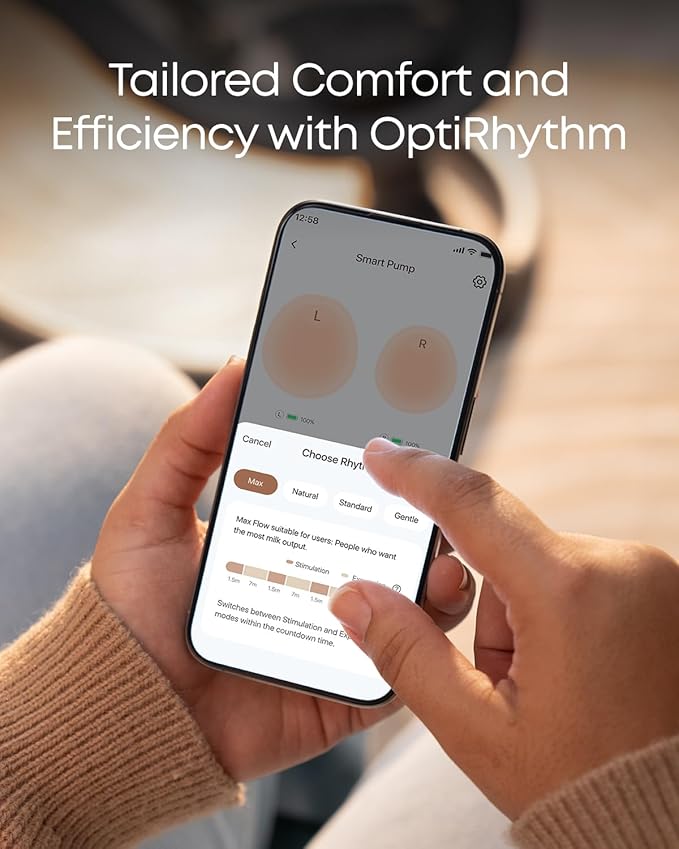 eufy Security Heated Wearable Breast Pump S1 Pro, Slim Hands-Free with Industry-Leading HeatFlow Tech, Wireless Charging Case, App-Controlled OptiRhythm, Hospital-Grade Suction, in-Bra Use