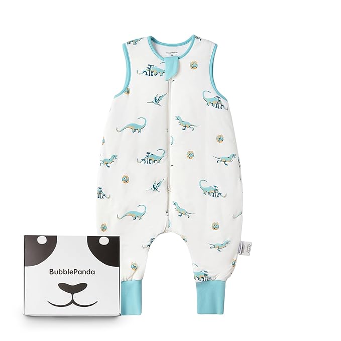 BubblePanda Rayon Made from Bamboo Toddler Sleep Sack with Feet 1.0 Tog Ultra Soft Toddler Sleeping Sack 3t-4t Sleep Bag Walker Quilted Wearable Blanket with Legs 2-Way Zipper Lightweight Extra Long