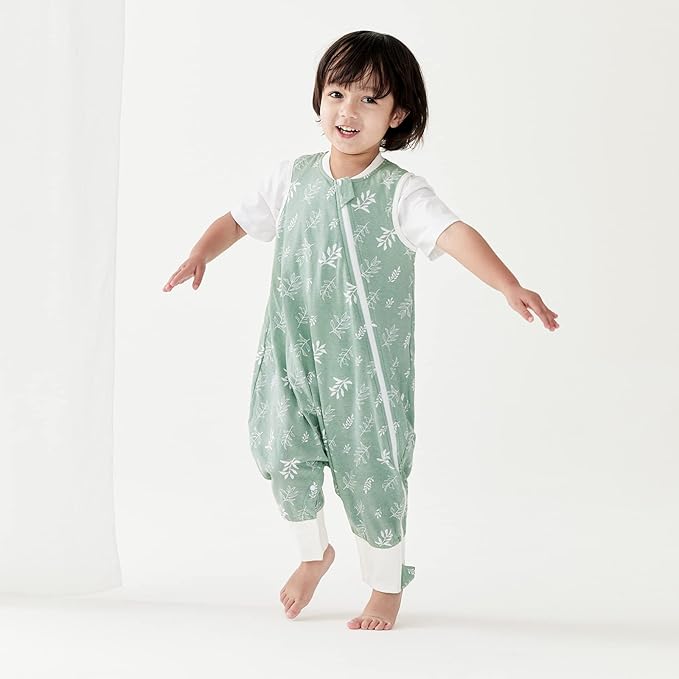 Duomiaomiao 0.5 TOG Toddler Sleep Sack 6-12 Months 100% Cotton Lightweight Baby Sleep Sack with Feet, Breathable Comfy Toddler Wearable Blanket