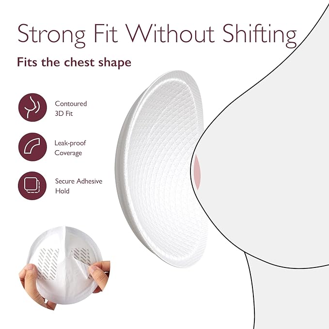 Momcozy Ultra-Thin Disposable Nursing Pads, Ultra-Absorbent and Breathable Portable Breast Pads for Mothers, Keep Dry Continuously, Make Breasts Light and Unburdened, Individually Packaged（60 Count）