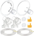 Maymom Breast Pump Kit Compatible with Medela Pump in Style Advanced Pump; 2xTwo-Piece 19mm Breastshield, 2 Valve, 4 Membrane, 2 Replacement Tubing; Replacement Part for Medela Shield, Silicone Valve