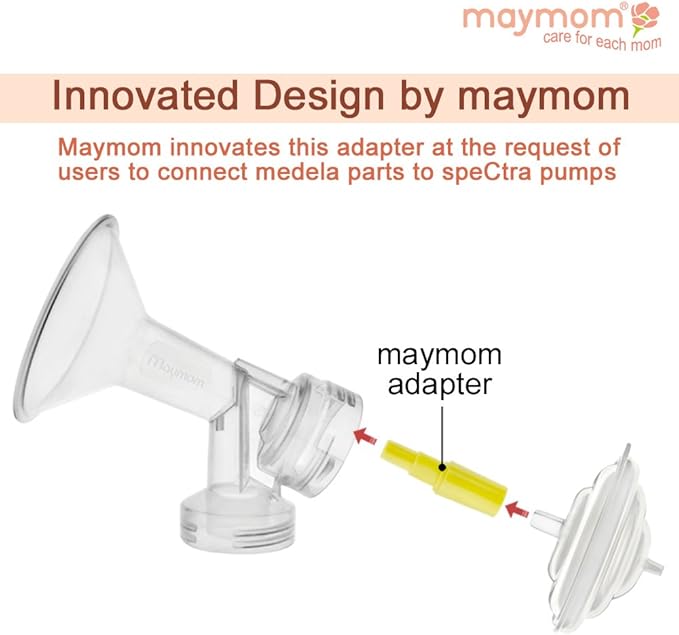Maymom Backflow Protector Compatible with Spectra S2 S1, 9 Plus Breastpumps with Bonus Flange Adapters. Replacement Spectra Pump Parts Backflow Protector Silicone Diaphragm; 4 pc
