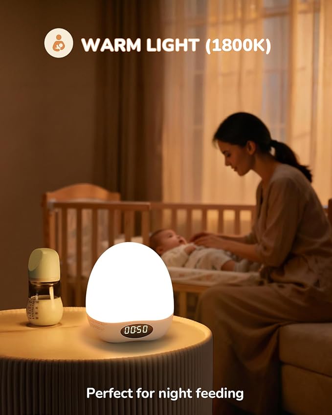 Portable Night Light for Kids Babies,Egg Light for Nursery for Breastfeeding,Dimmable Baby Night Light with Timer & RGB,Safe & Harmless,Protects Baby’s Eyes for Night Feeding