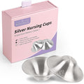 Boboduck The Original Silver Nursing Cups - Nipple Shields for Nursing Newborn, Newborn Breastfeeding Essentials Must Haves for Soothe and Protect Your Nursing Nipples - 925 Silver (X-L Size)