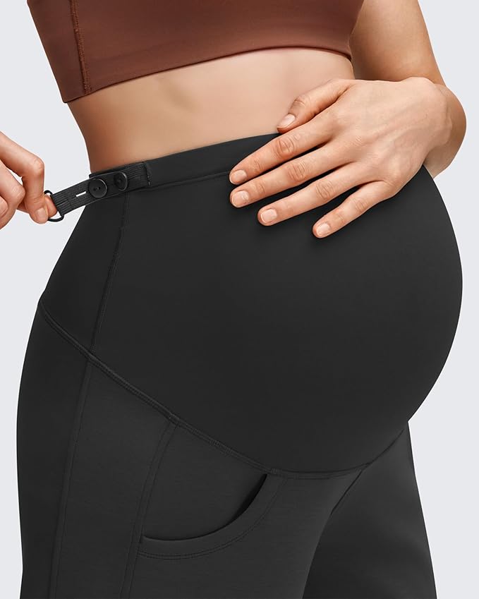 G4Free Smoofit Modal Soft Maternity Pants with Pockets Over The Belly Pregnancy Wide Leg Sweatpants